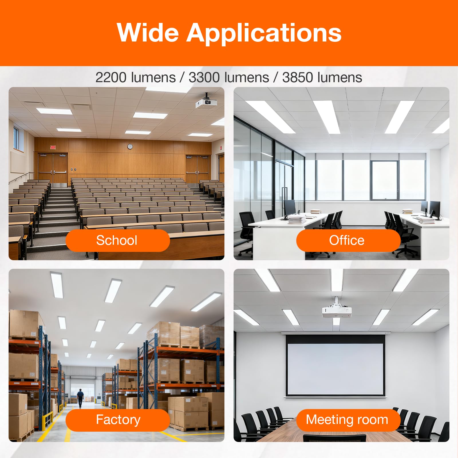 LEDVANCE 1x4 Dual Selectable Backlit Panel, LED Panel Lights 20W / 30W / 35W, 3 CCT Select 3500K / 4000K/ 5000K, 2200/3300/3850 LMS, Dimmable - 4 Pack - Image 3