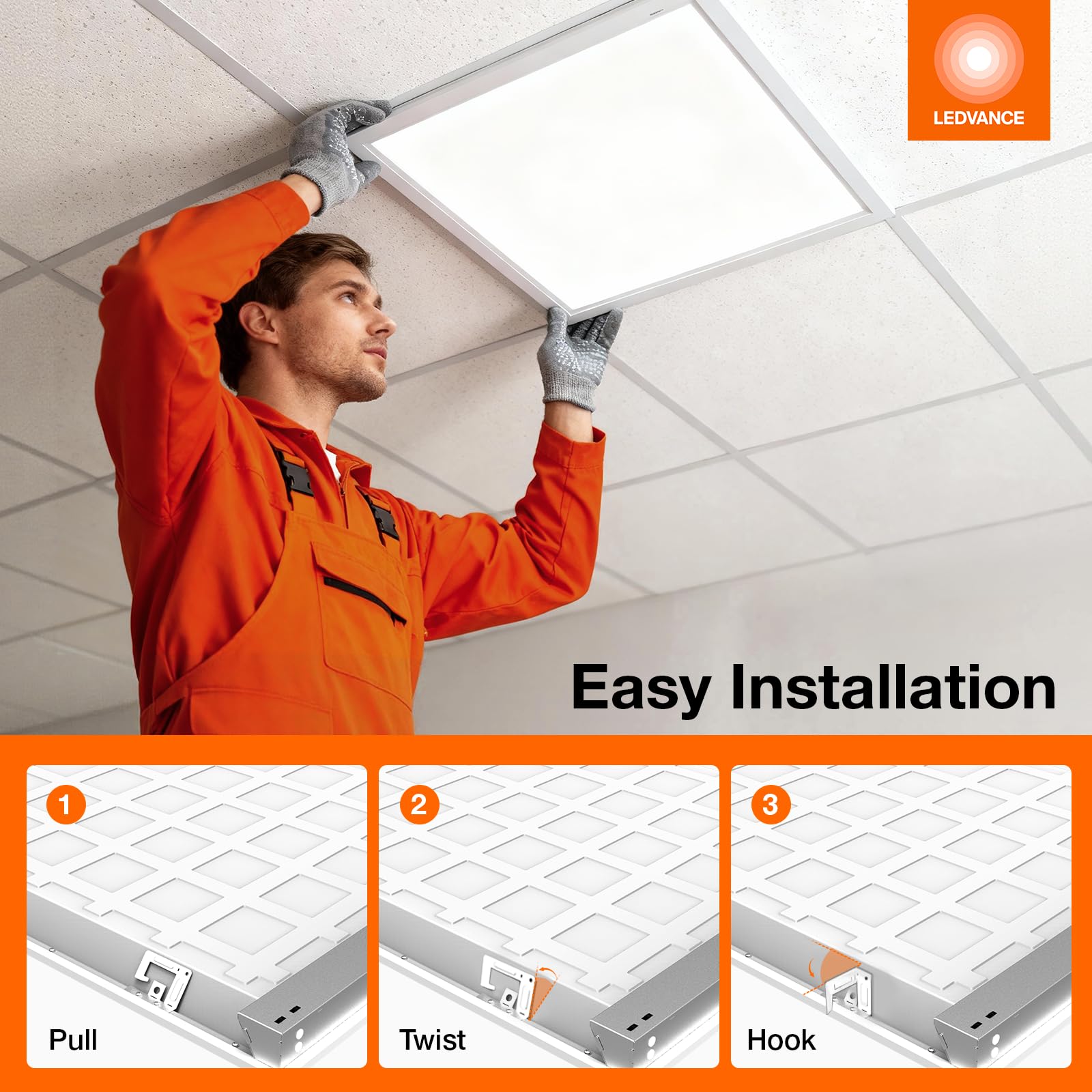 LEDVANCE 1x4 Dual Selectable Backlit Panel, LED Panel Lights 20W / 30W / 35W, 3 CCT Select 3500K / 4000K/ 5000K, 2200/3300/3850 LMS, Dimmable - 4 Pack - Image 6