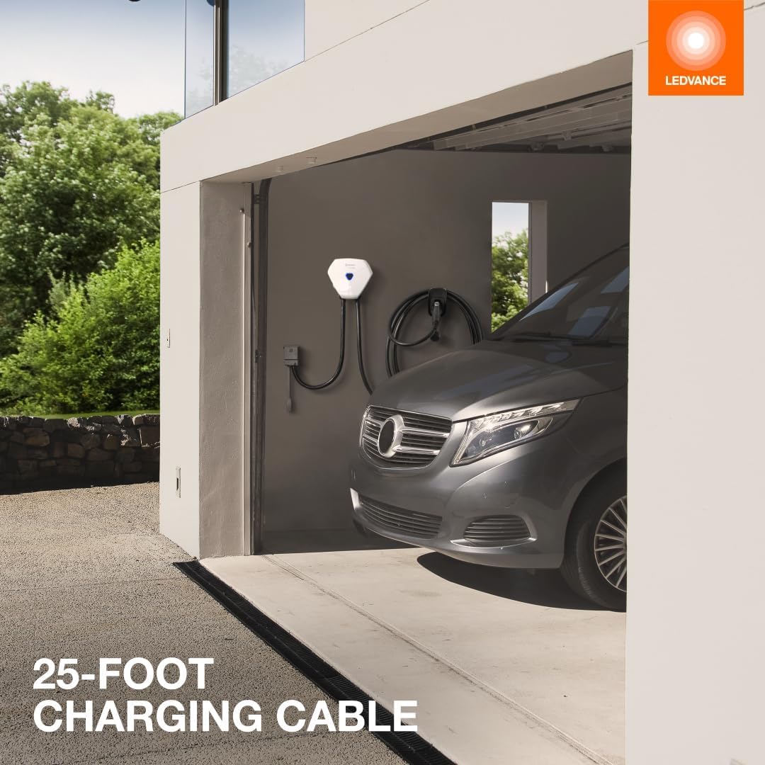 LEDVANCE 48 Amp Level 2 EV Charger Residential Charging Station, SAE J1772 Connector, 11.5kW, 25ft Cable, WiFi/Bluetooth, IP65 (78146) - Image 3