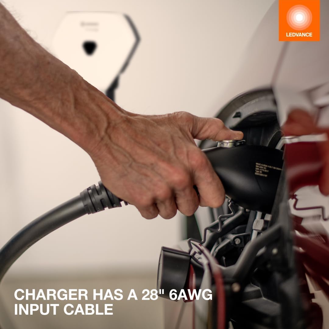 LEDVANCE 48 Amp Level 2 EV Charger Residential Charging Station, SAE J1772 Connector, 11.5kW, 25ft Cable, WiFi/Bluetooth, IP65 (78146) - Image 5