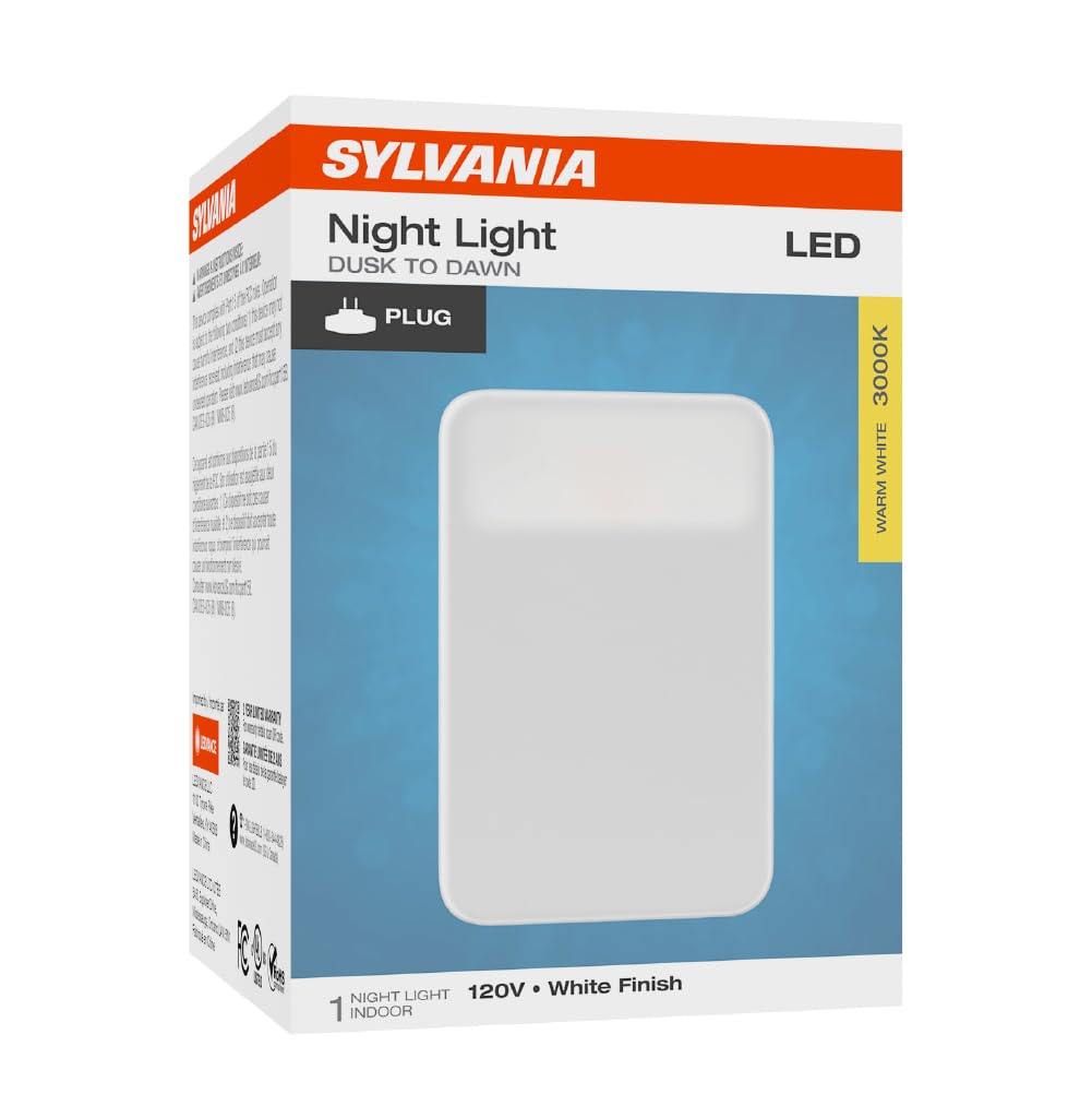 LEDVANCE Correct Title Sylvania LED Night Light with Plug, Dusk to Dawn Sensor, Warm White, 3000K, Dimmable, Indoor, 80 CRI, UL Listed, White Finish - 2 Pack (60902) - Image 6