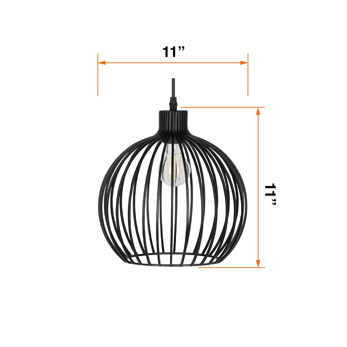 LEDVANCE Sylvania 11" Pendant Light Fixture, 1-Bulb, Adjustable Heigh with Accessories, Hardwire, Black Matte Finish - 1 Pack (63591) - Image 4