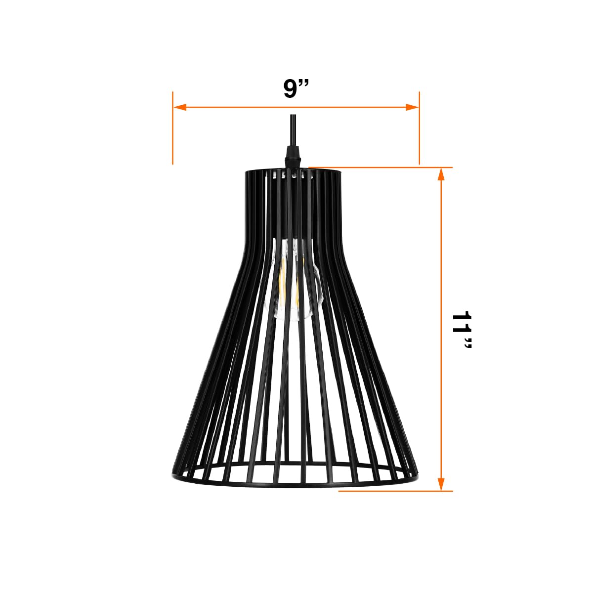 LEDVANCE Sylvania 9" Pendant Light Fixture, 1-Bulb, Adjustable Heigh with Accessories, Hardwire, Black Matte Finish - 1 Pack (63592) - Image 4
