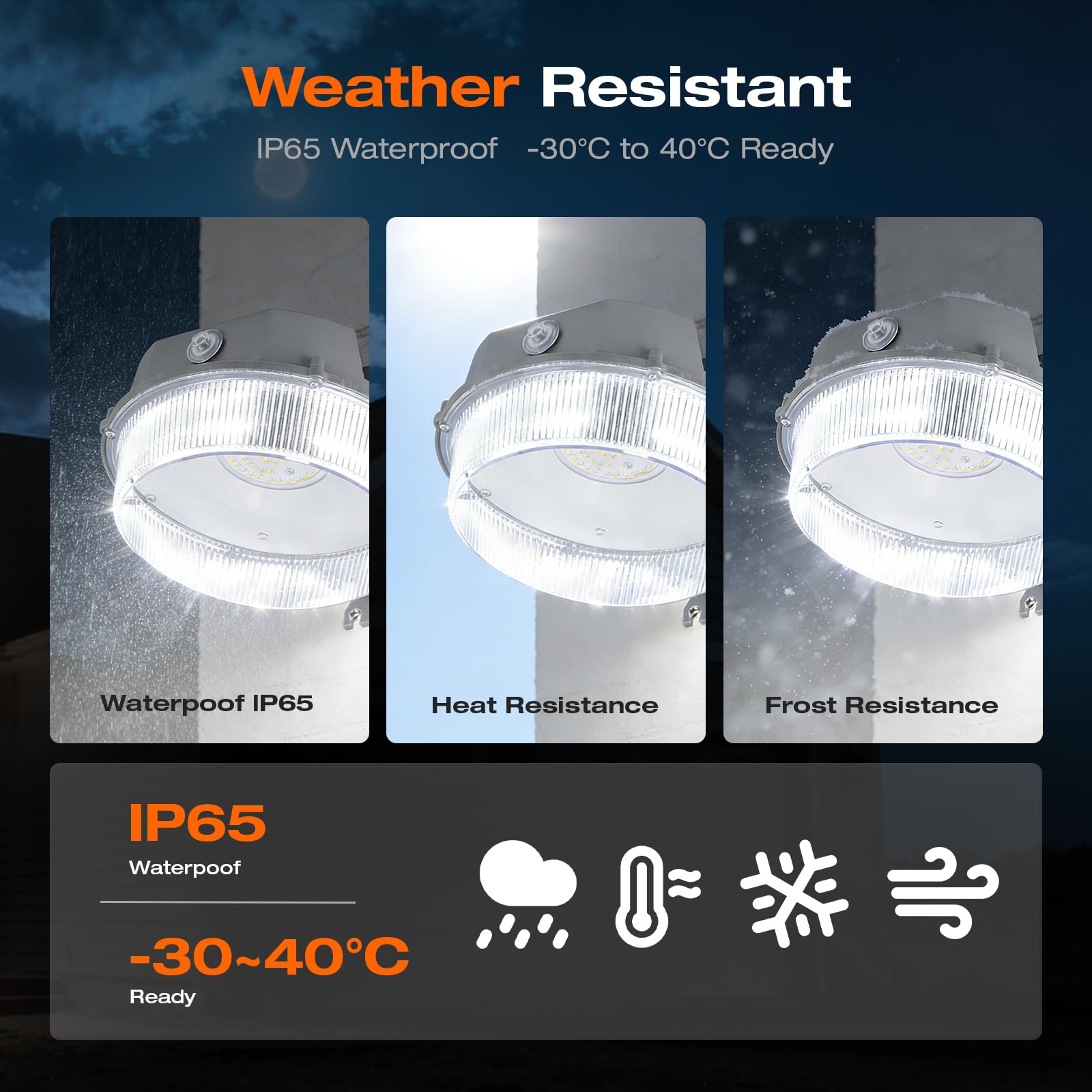 Sylvania 40W Outdoor LED Barn Light, 4200 LMS, 50,000 Hrs, 80 CRI, Dusk to Dawn with Photocell, Wet Rated, FCC/CEC, 5000K - 1 Pack (67984) - Image 5