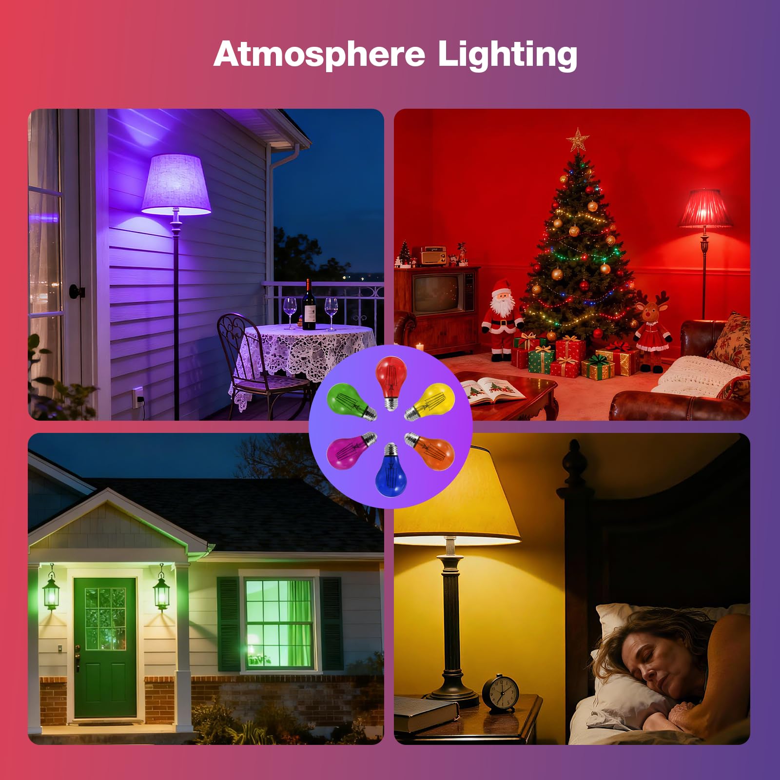 LEDVANCE Sylvania LED Green Glass Filament A19 Light Bulb, Efficient 4.5W, 40W Equivalent, Dimmable, E26 Medium Base - 1 Pack (40303) - Image 4