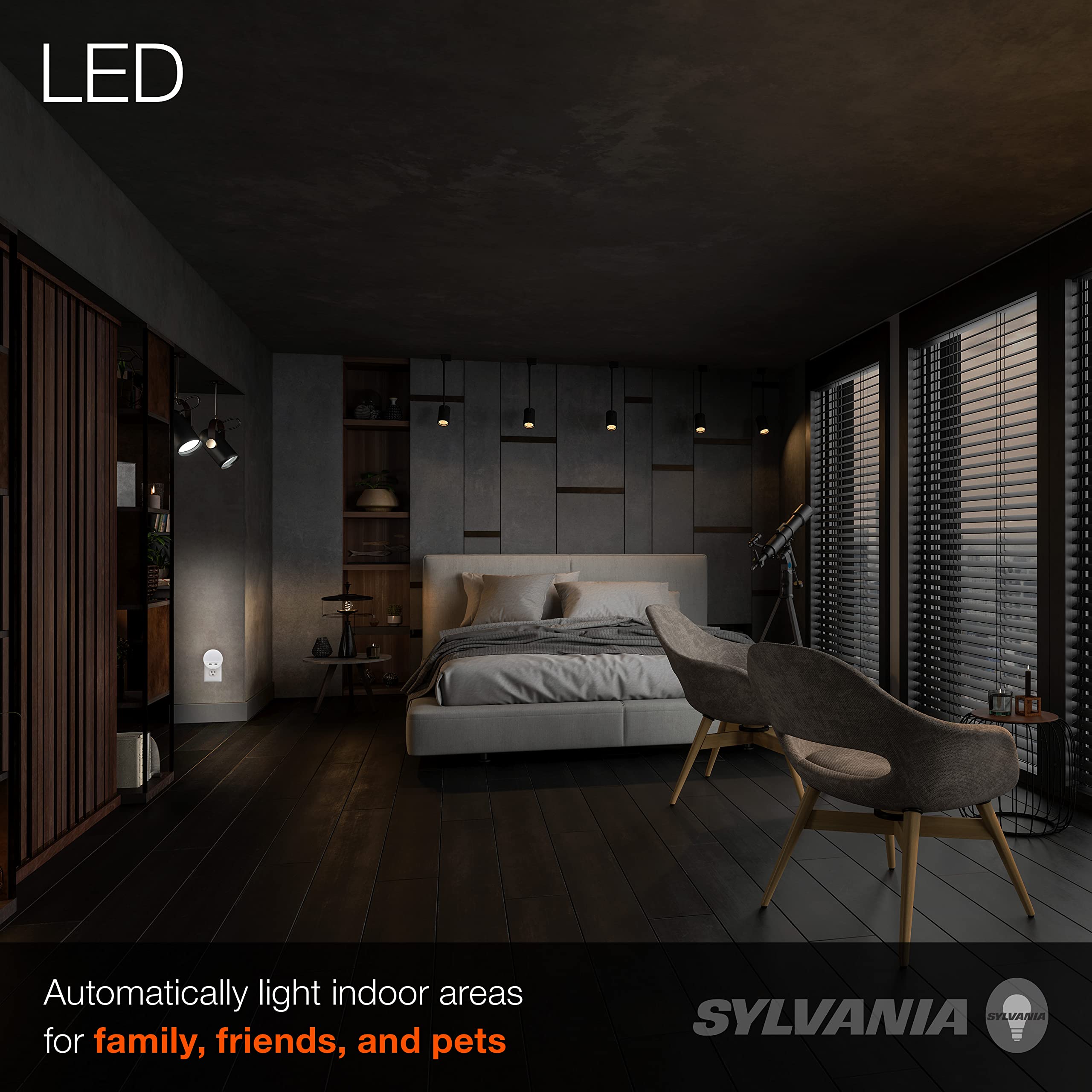 LEDVANCE Sylvania LED Night Light with Dual USB Ports, 22 Year, Dusk to Dawn, Frosted Finish, 3000K, Warm White - (Pack of 1)(65005) - Image 5