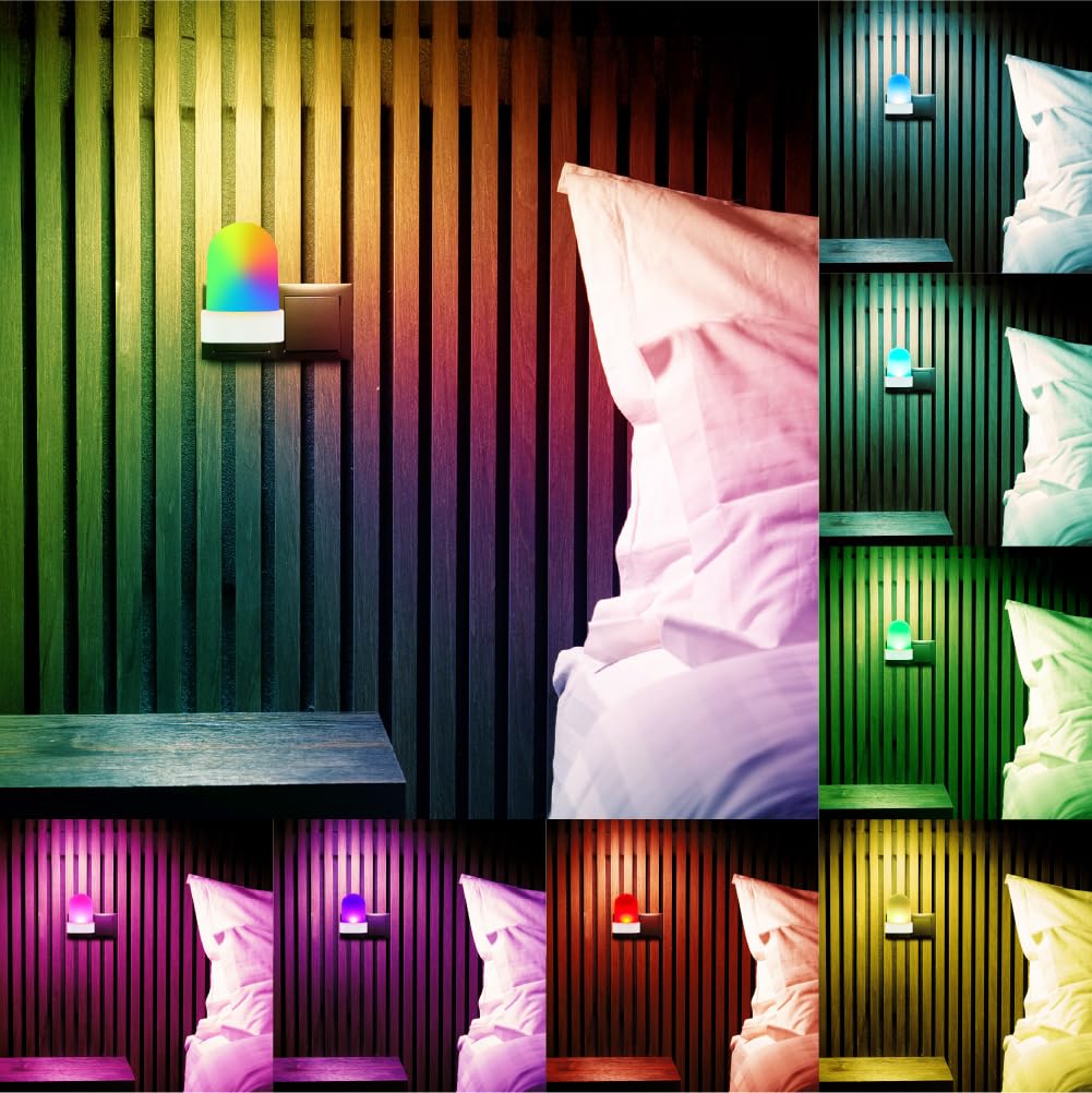 LEDVANCE Sylvania RGBW LED Night Light with Plug, Dusk to Dawn Sensor, 8 Colors, Dimmable, Indoor, 80 CRI, UL Listed, White Finish - 1 Pack (60901) - Image 8