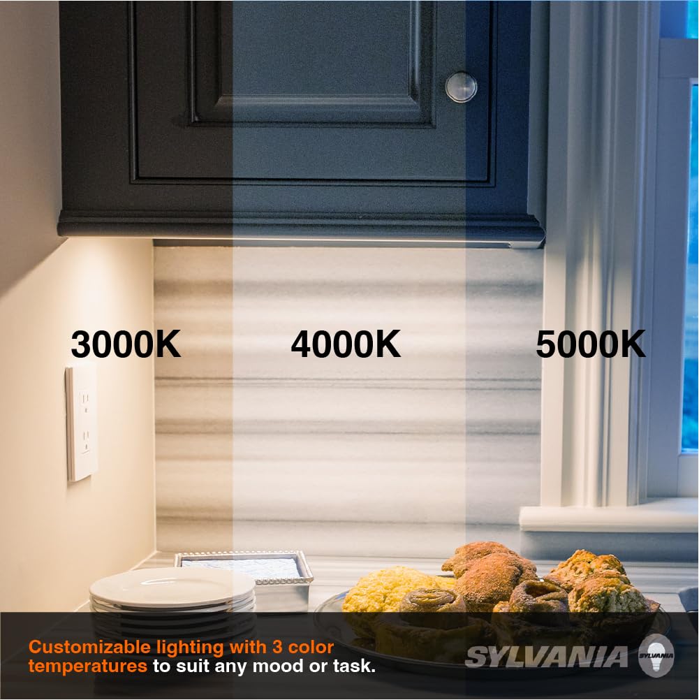 SYLVANIA 12" Under Cabinet Lighting with 2200mAh Rechargeable Battery, LED Motion Sensor, 3 Color Selectable (3000K-5000K), Closet Light/Undercounter Kitchen Light, Magnetic, Dimmable - 2 Pack (66513) - Image 11