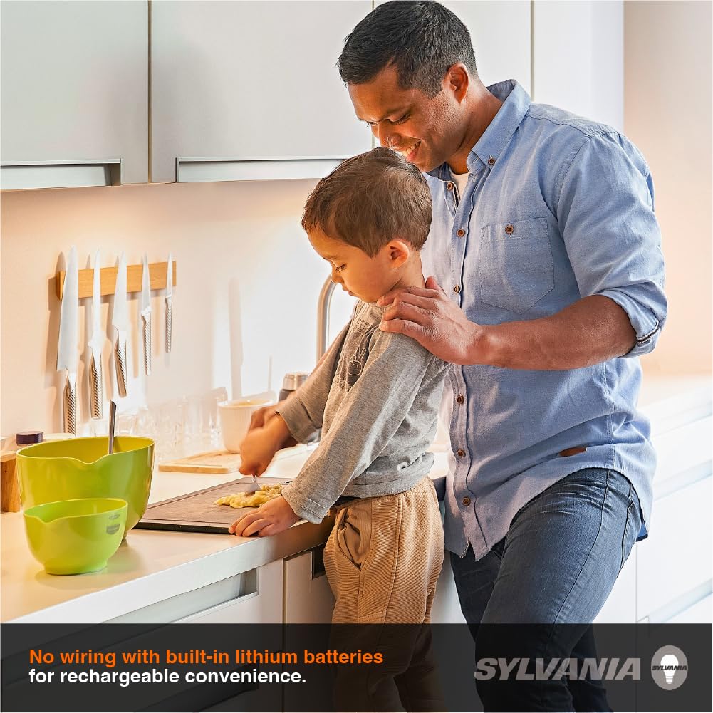 SYLVANIA 12" Under Cabinet Lighting with 2200mAh Rechargeable Battery, LED Motion Sensor, 3 Color Selectable (3000K-5000K), Closet Light/Undercounter Kitchen Light, Magnetic, Dimmable - 2 Pack (66513) - Image 9