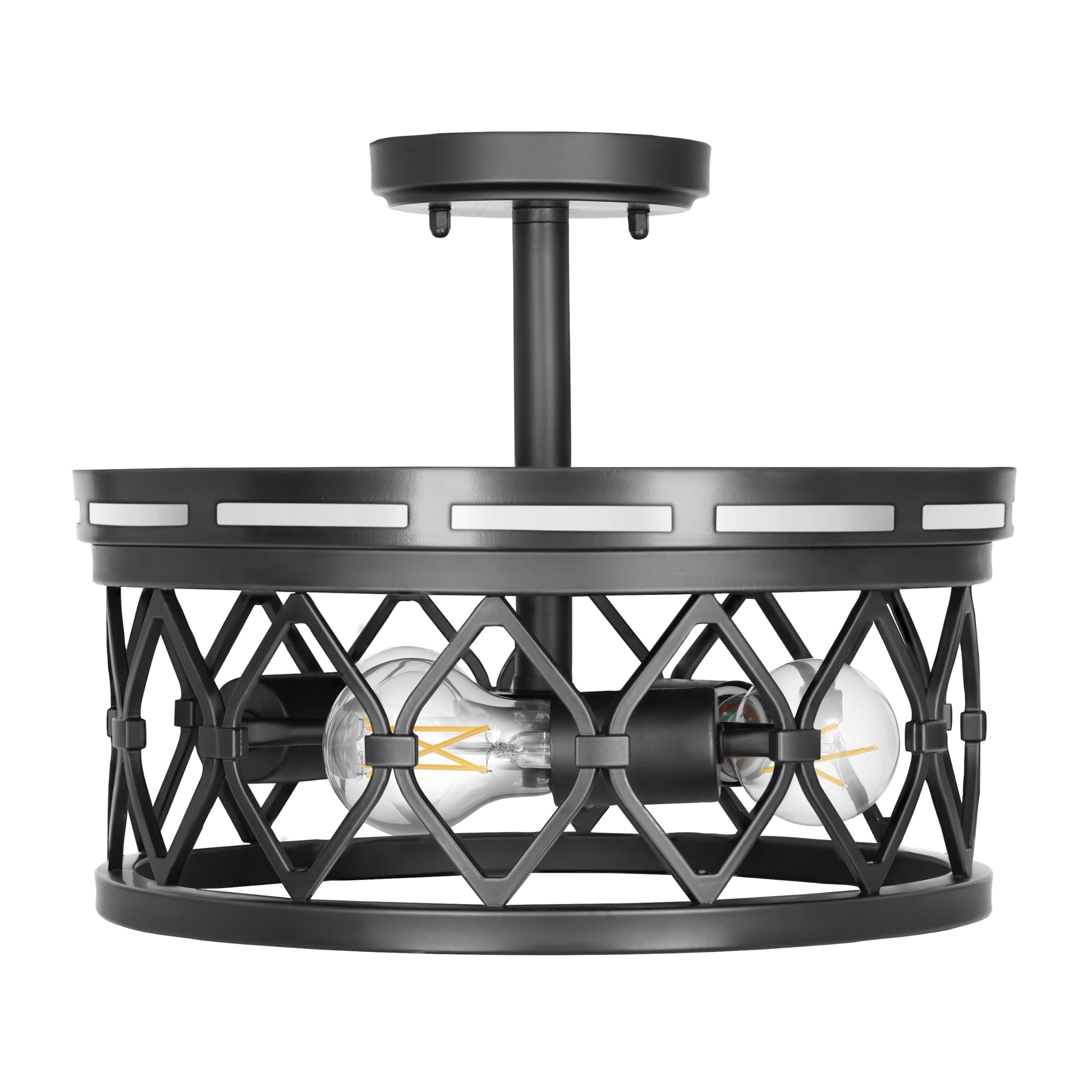 Sylvania 13" Flush/Semi-Flush Fixture with 90 Lm Integrated Nightlight, 3-Bulb Light, Hardwire, Indoor, Black Matte Finish - 1 Pack (63584) - Image 8