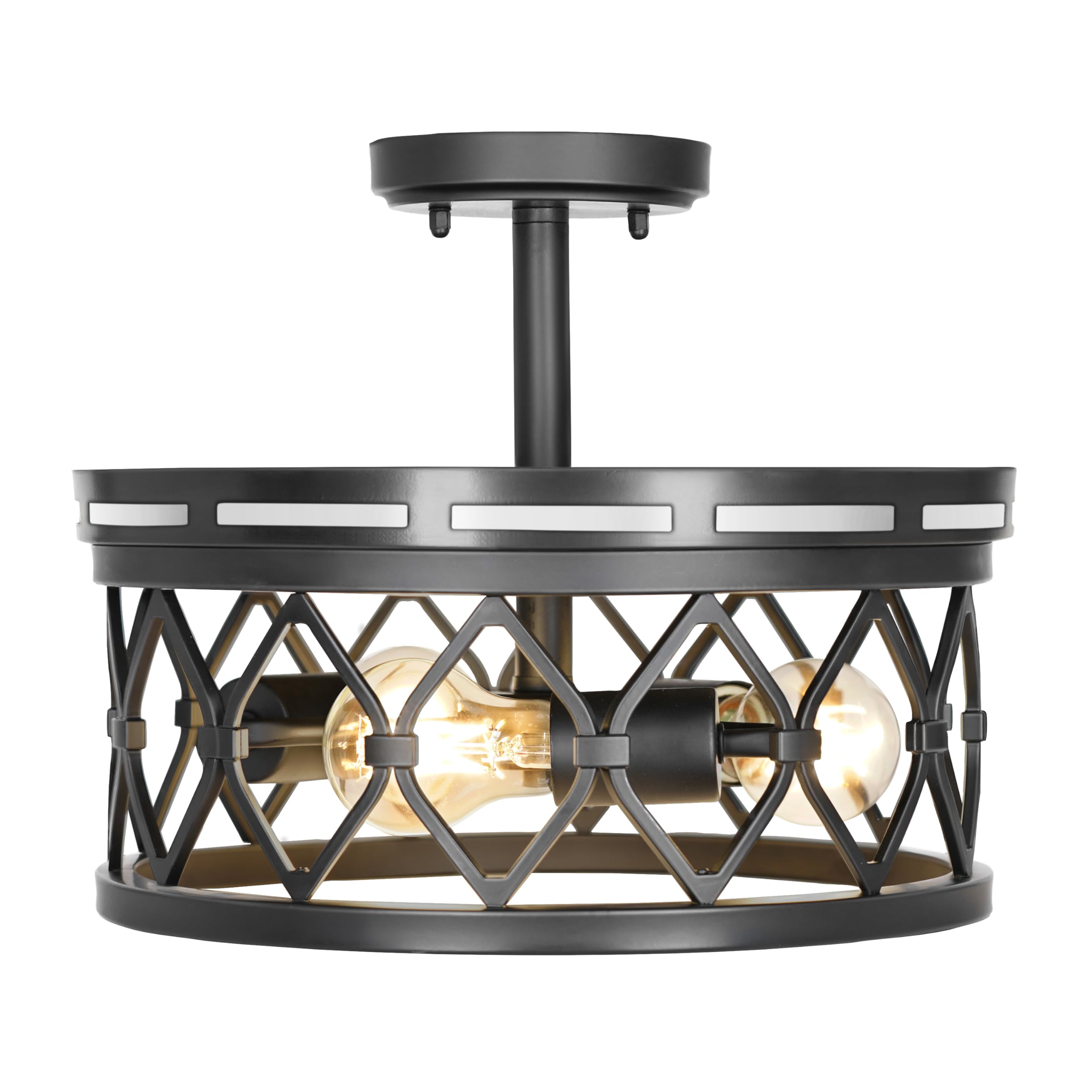 Sylvania 13" Flush/Semi-Flush Fixture with 90 Lm Integrated Nightlight, 3-Bulb Light, Hardwire, Indoor, Black Matte Finish - 1 Pack (63584) - Image 9