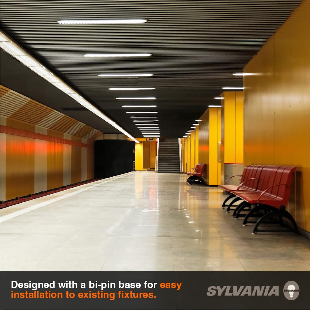 Sylvania 25 Pack 4 Foot T8 LED Tube Lights, 12W, Dimmable, Bi-Pin Base, 2000 LMS, 3000K, Warm White, Plug and Play, Type A, Fluorescent Light Bulbs Replacement, Frosted Finish - (41274) - Image 4