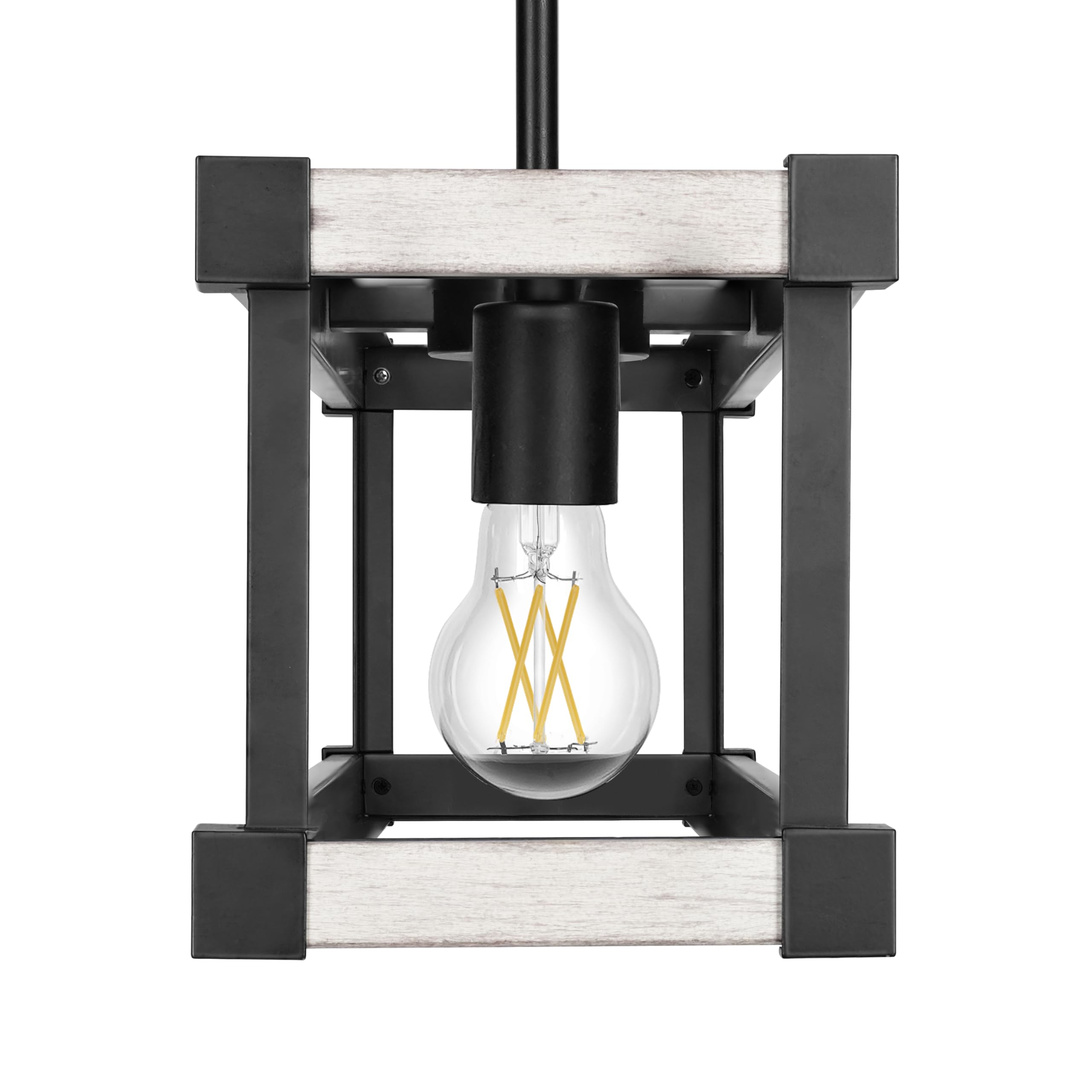 Sylvania 27" Island Pendant Light Fixture, 5-Bulb, Adjustable Height with Accessories Included, Hardwire, Faux Wood/Black Matte Finish - 1 Pack (63587) - Image 8