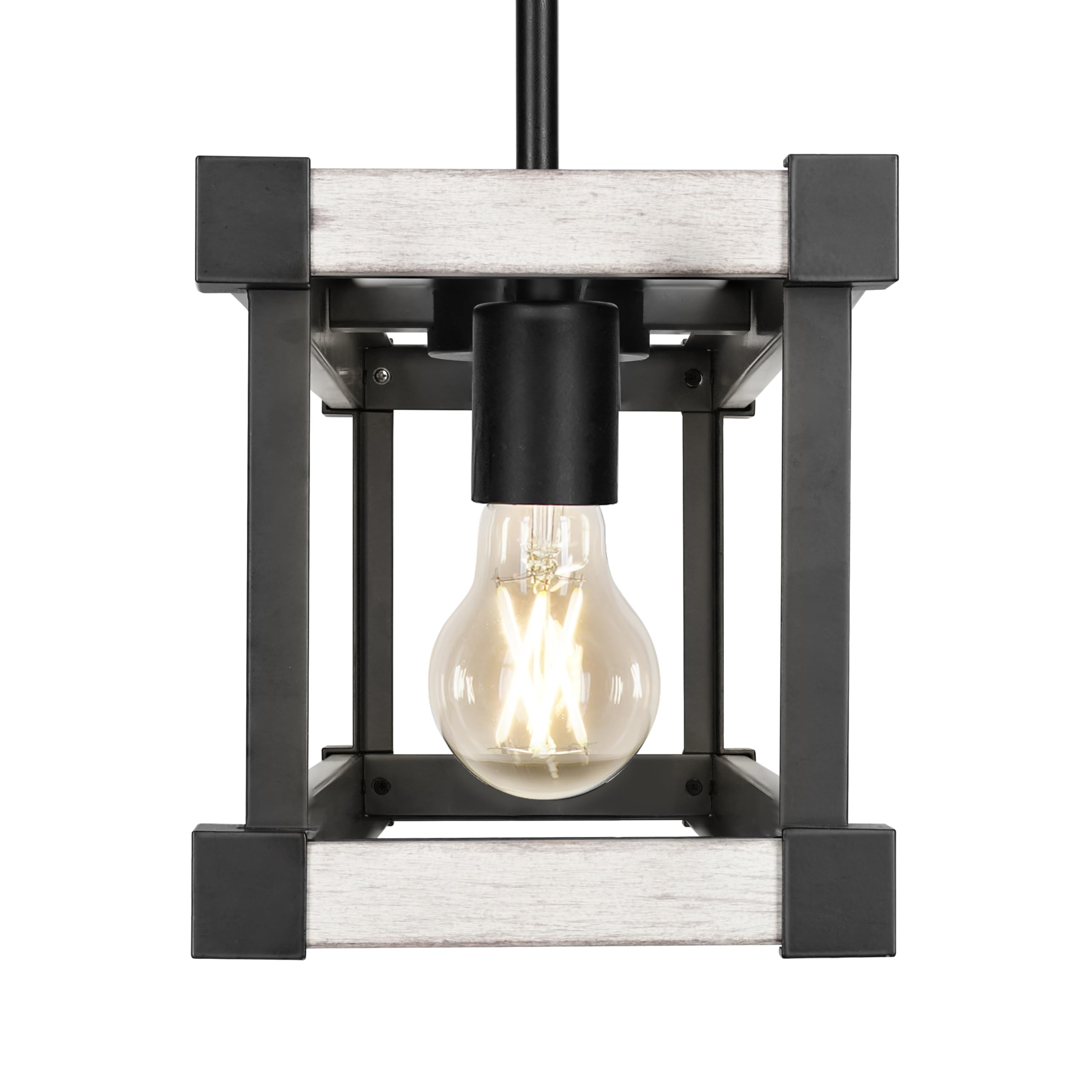 Sylvania 27" Island Pendant Light Fixture, 5-Bulb, Adjustable Height with Accessories Included, Hardwire, Faux Wood/Black Matte Finish - 1 Pack (63587) - Image 9