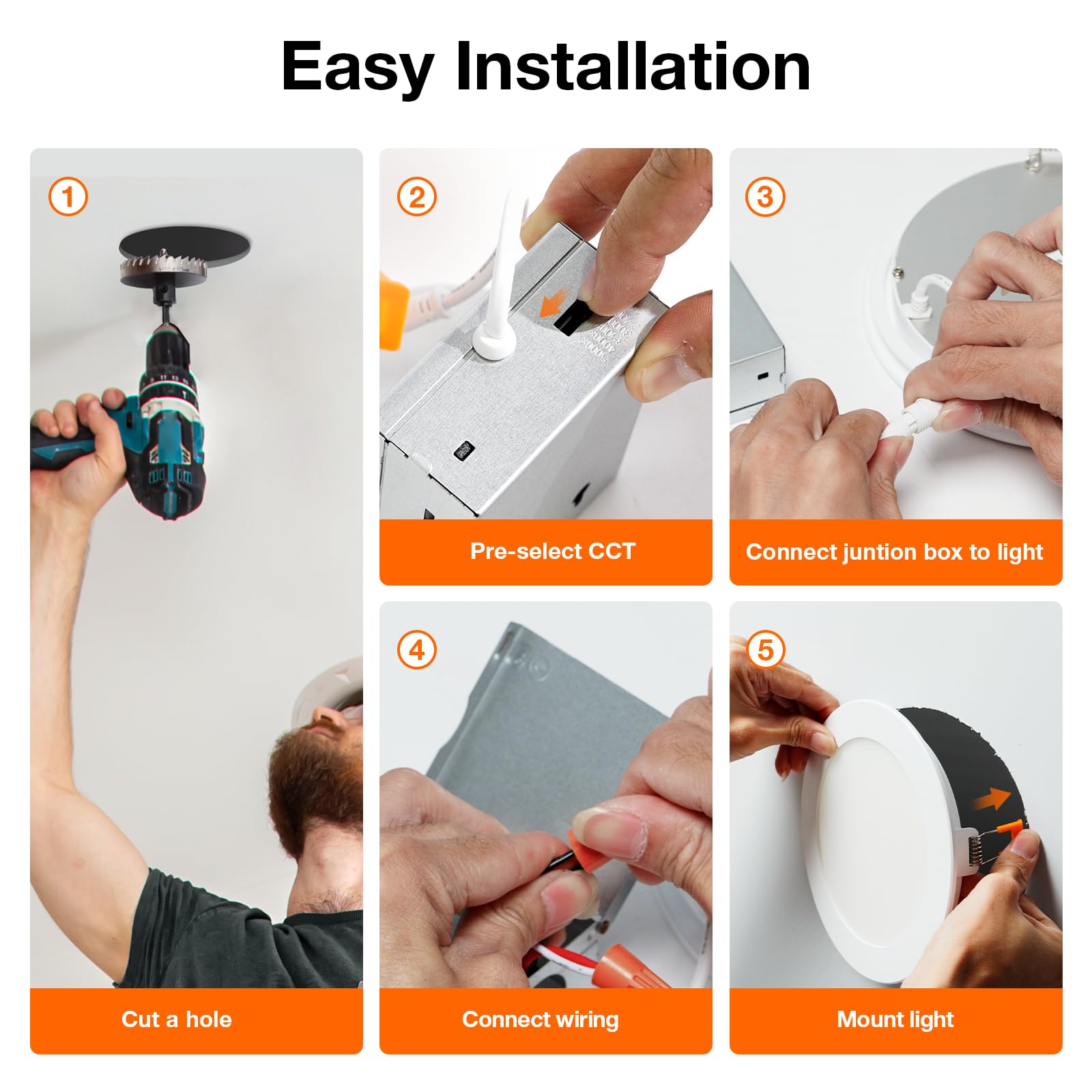 Sylvania 6" Slim Microdisk Downlight, 12W, 5 CCT Select (2700K - 5000K), 1000 LMS, 90 CRI, Dimmable, Wet-Rated, White - 12 Pack (67378) - Image 6