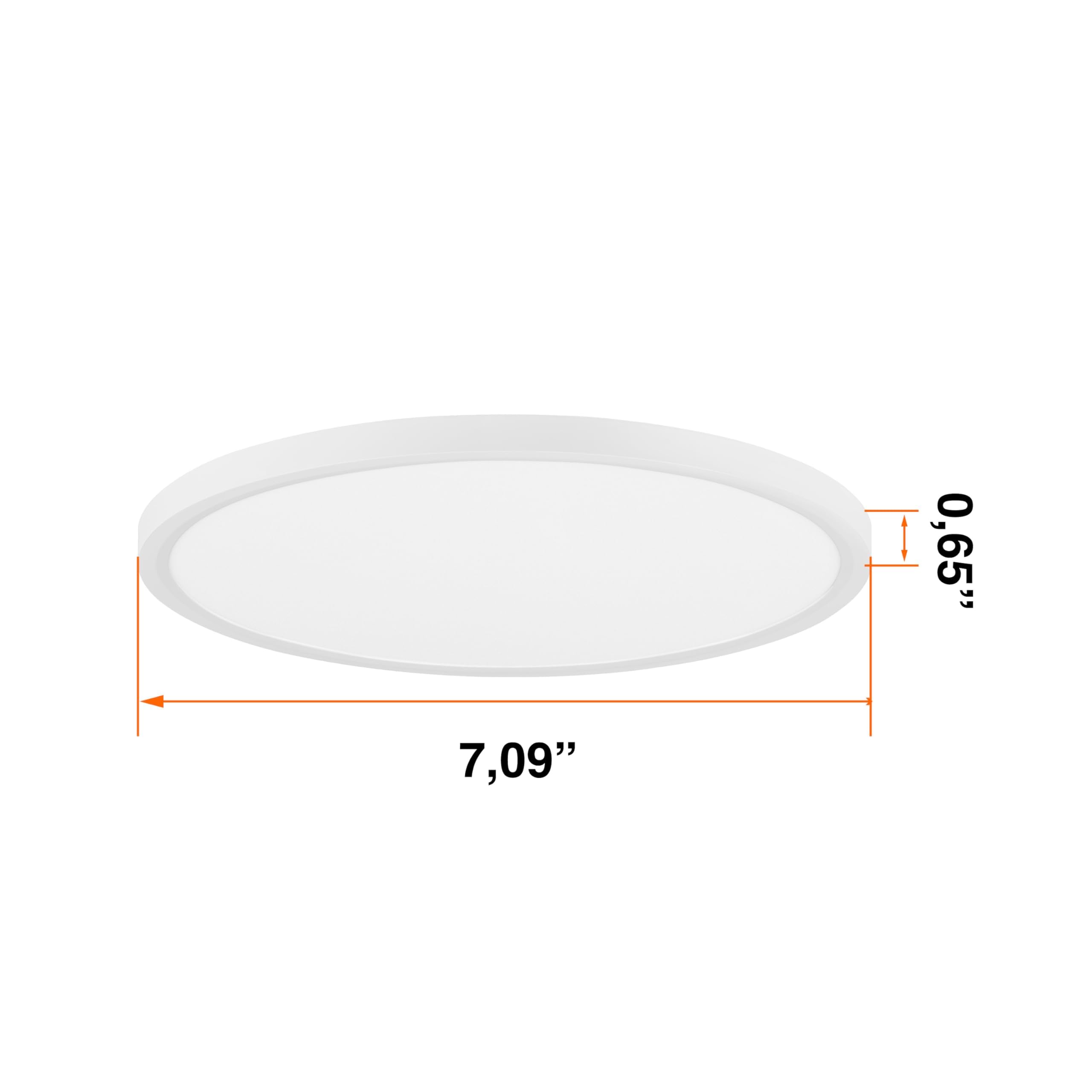 Sylvania 7" Dual Selectable Slim Ceiling Light Fixture, 8W/10W/12W, 800/950/1150 LMS, 5 Color Selectable (2700/3000 / 3500/4000 / 5000K), Dimmable, White Finish - 1 Pack (67279) - Image 7