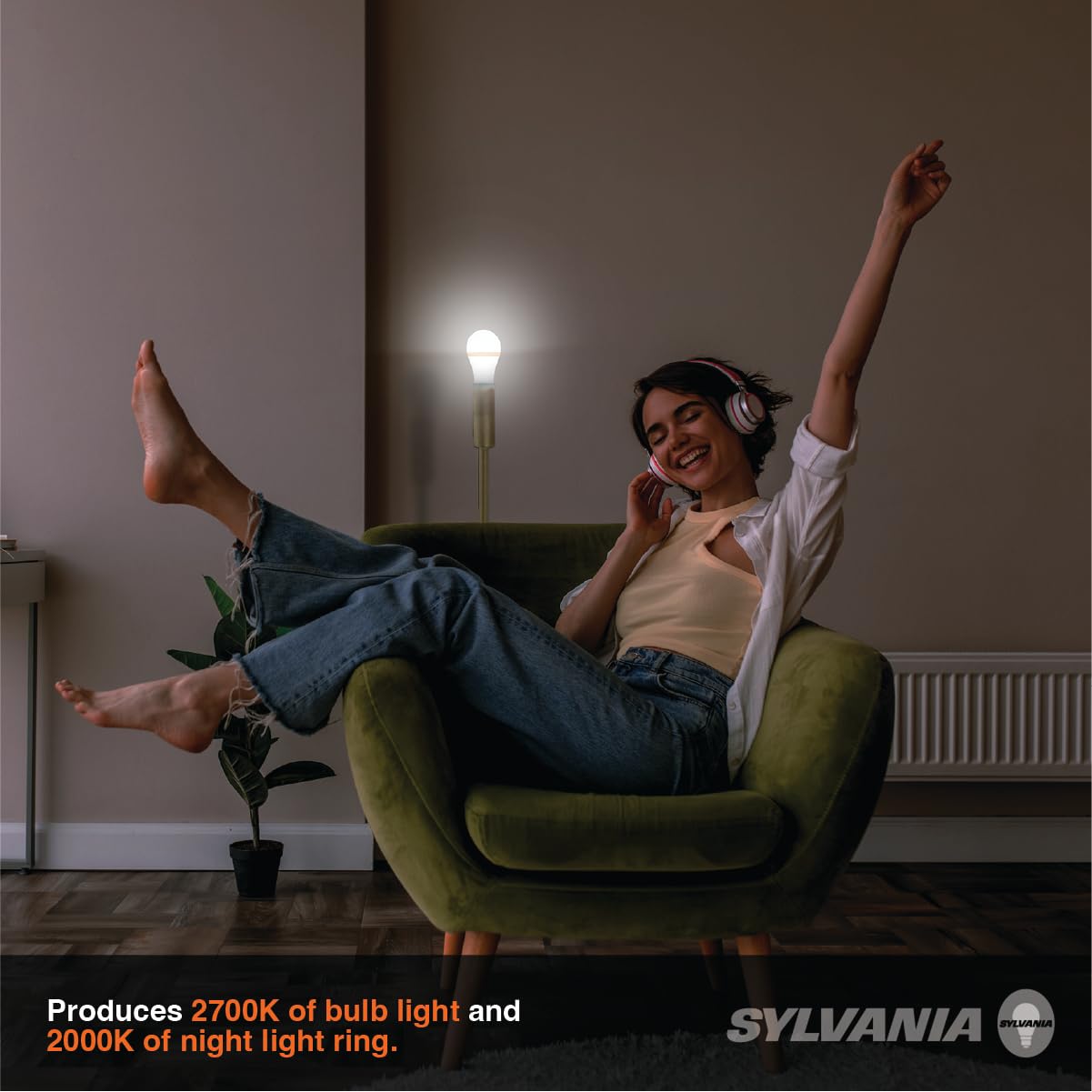 Sylvania 9W LED Night Light, A19, Dimmable Two Function, 2000K / 2700K, Soft White, Frosted Finish - 42298 (2 Pack) - Image 7