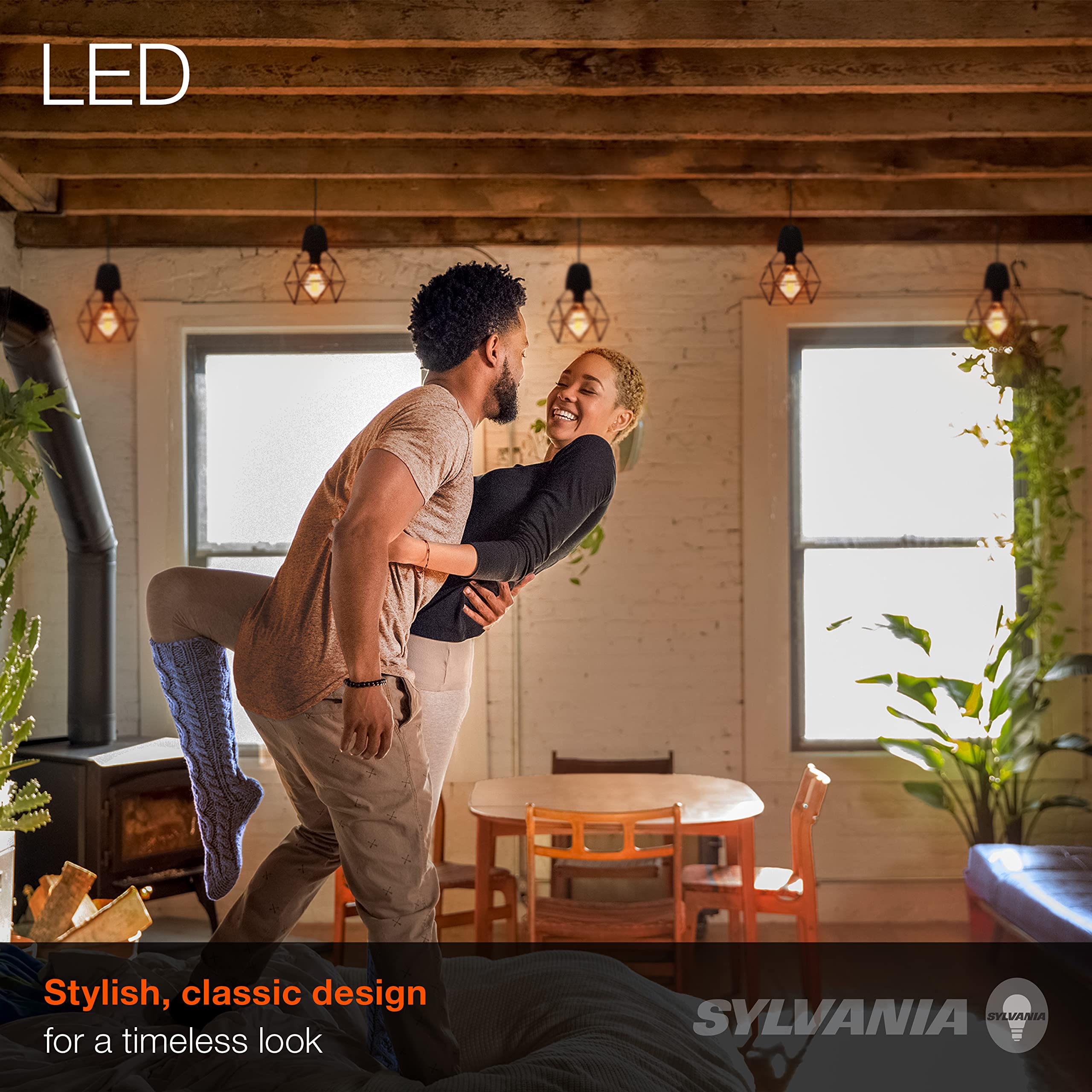 Sylvania A19 LED Vintage Light Bulb, 40W Equivalent Efficient 4.5W, 13 Year, 380 Lumens, Dimmable, Amber Glow - 1 Pack (75347) - Image 4