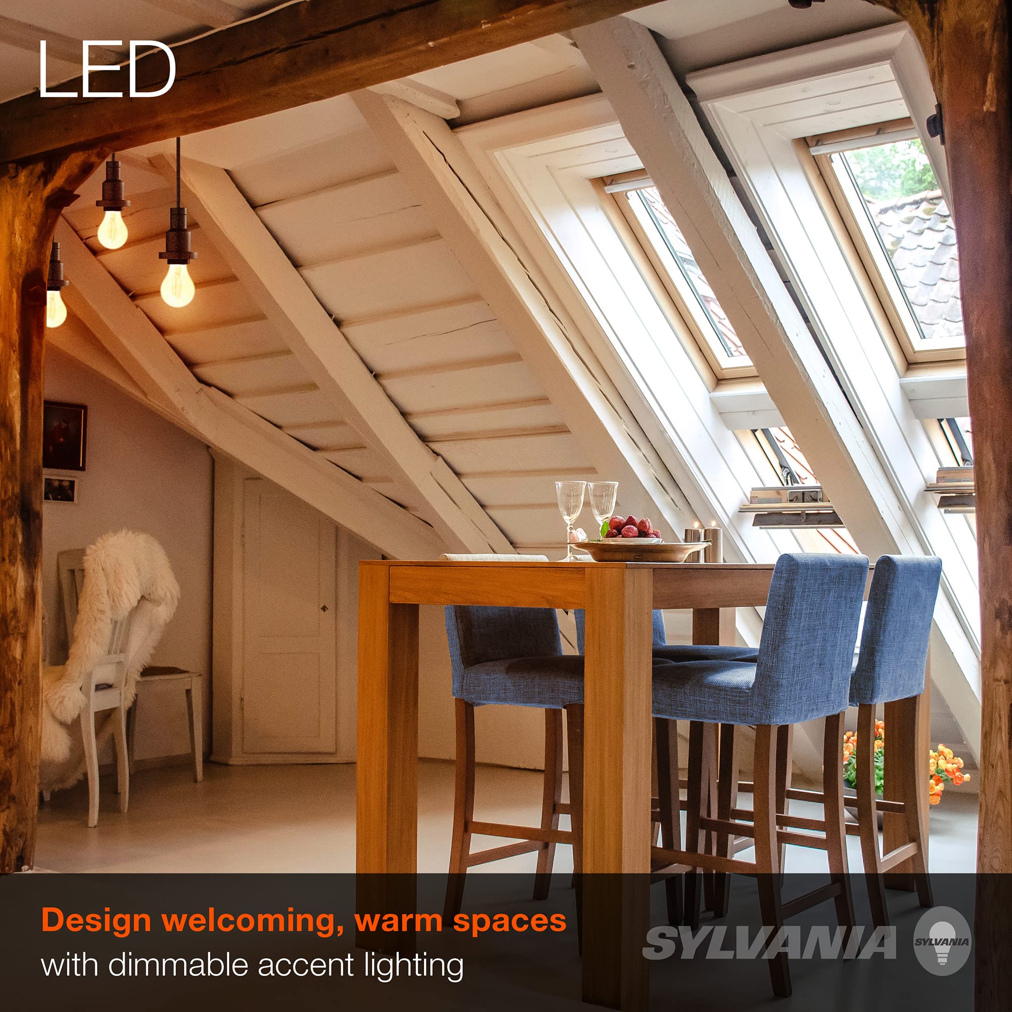 Sylvania A19 LED Vintage Light Bulb, 40W Equivalent Efficient 4.5W, 13 Year, 380 Lumens, Dimmable, Amber Glow - 1 Pack (75347) - Image 5