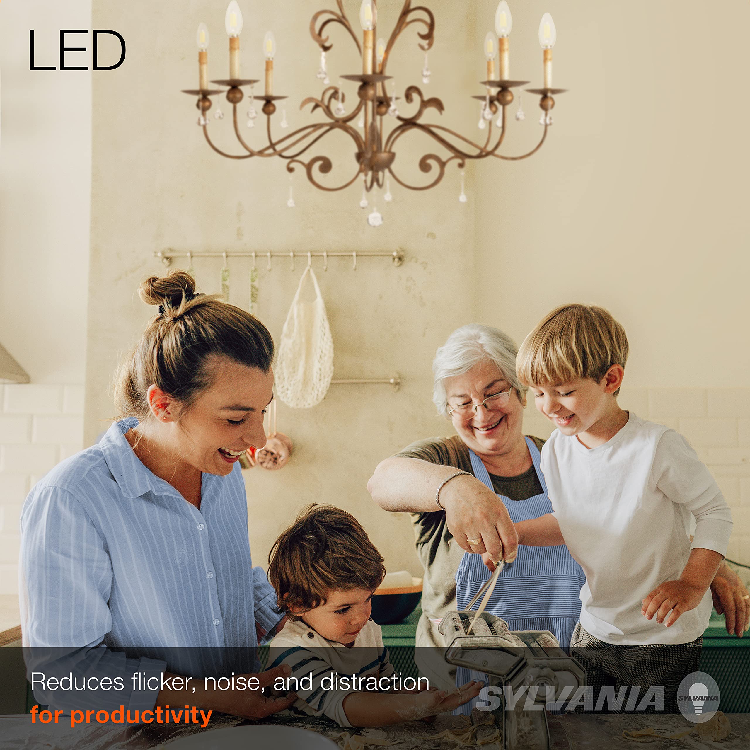 Sylvania ECO LED B10 Light Bulb, 40W=2.5W, 7 Year, 300 Lumens, Non-Dimmable, Clear, 2700K, Soft White - 6 Pack (40878) - Image 3