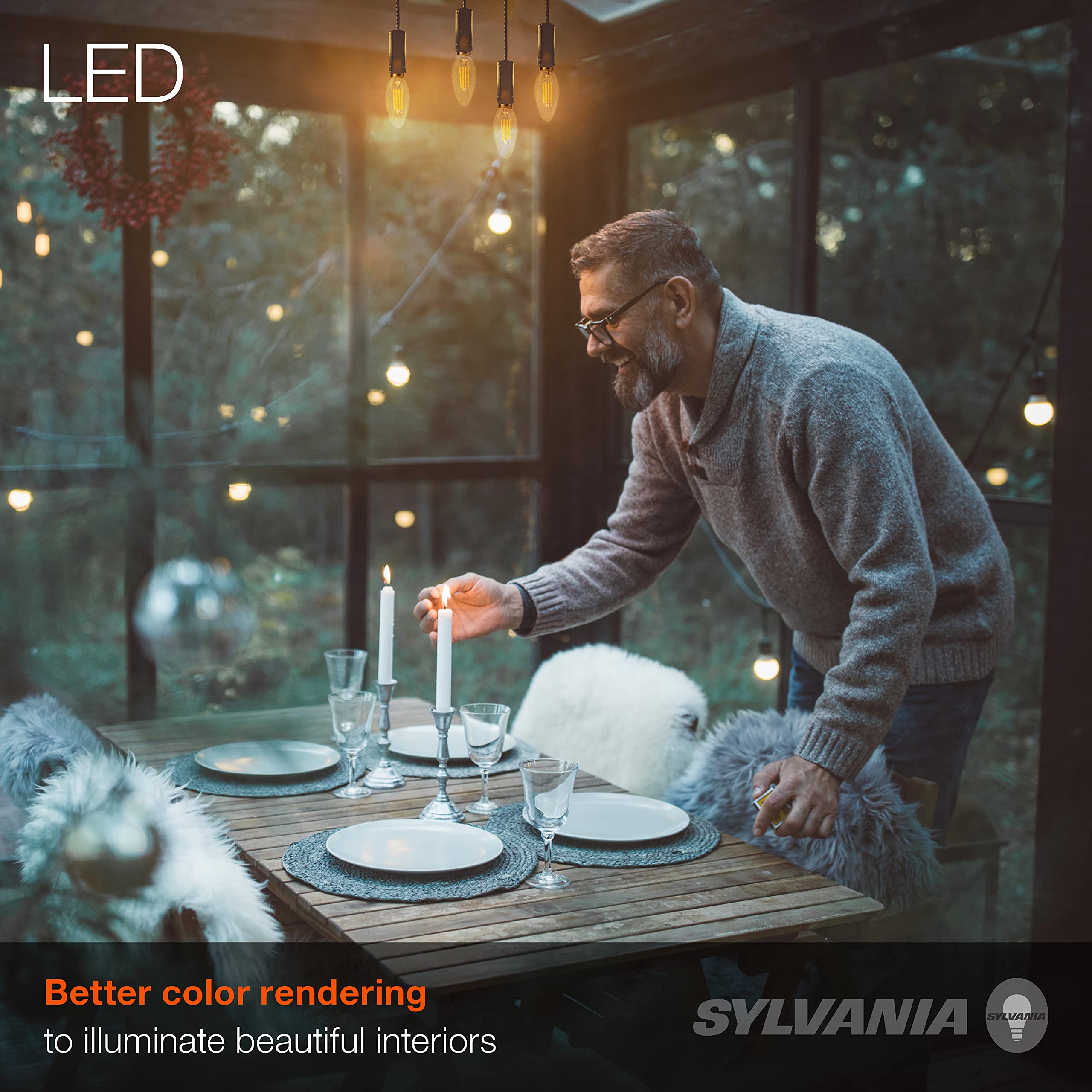 Sylvania ECO LED B10 Light Bulb, 40W=2.5W, 7 Year, 300 Lumens, Non-Dimmable, Clear, 2700K, Soft White - 6 Pack (40878) - Image 5