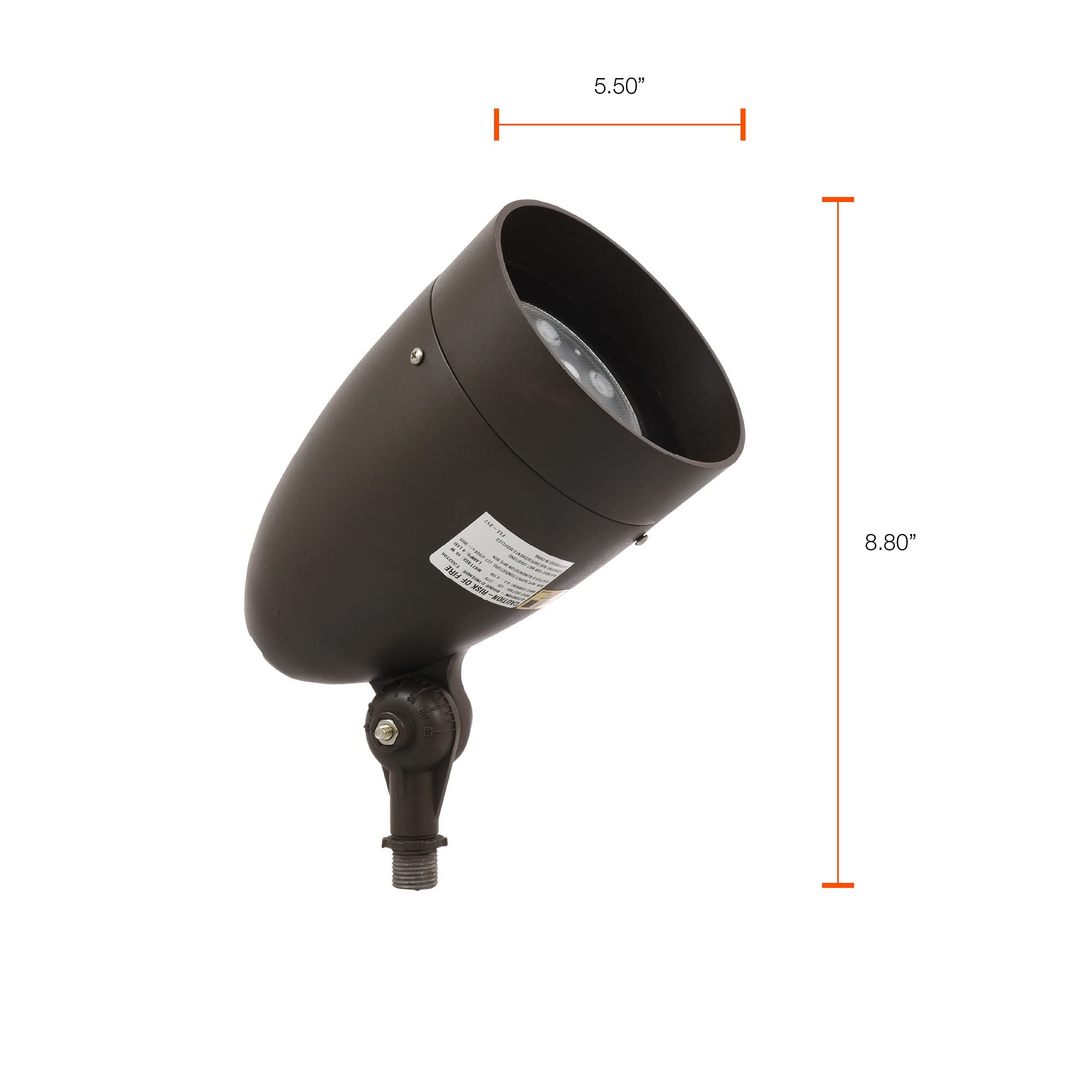 Sylvania LED Outdoor Bullet Floodlight with Integrated Knuckle, 15W, Bronze Finish, 1250 Lumens, 5000K, Daylight – 1 Pack (60182) - Image 3