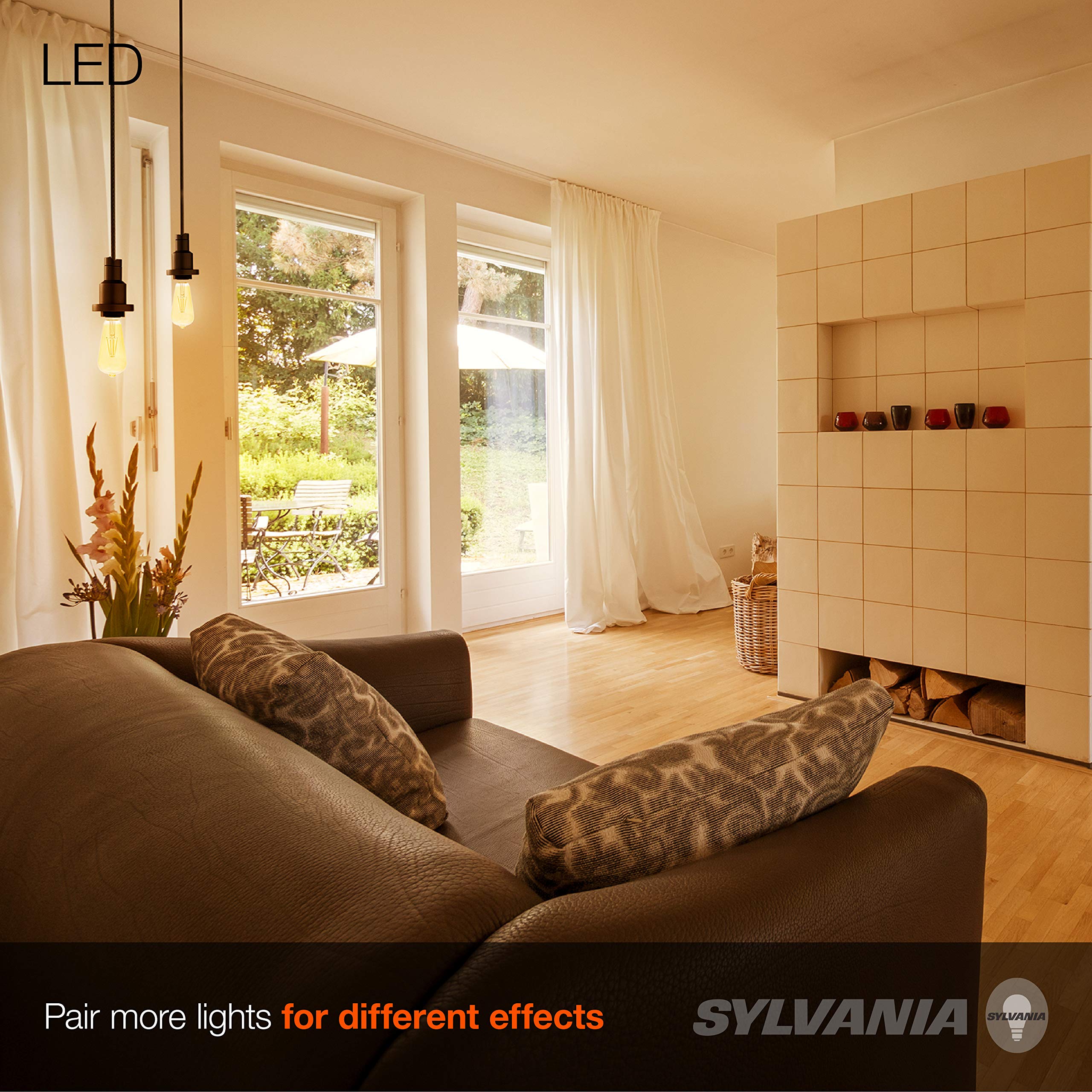 Sylvania LED Vintage ST19 60W Equivalent, Efficient 7W, E26 Medium Base, Dimmable 2175K Amber Glow Light Bulb - 1 Pack (75353) - Image 4