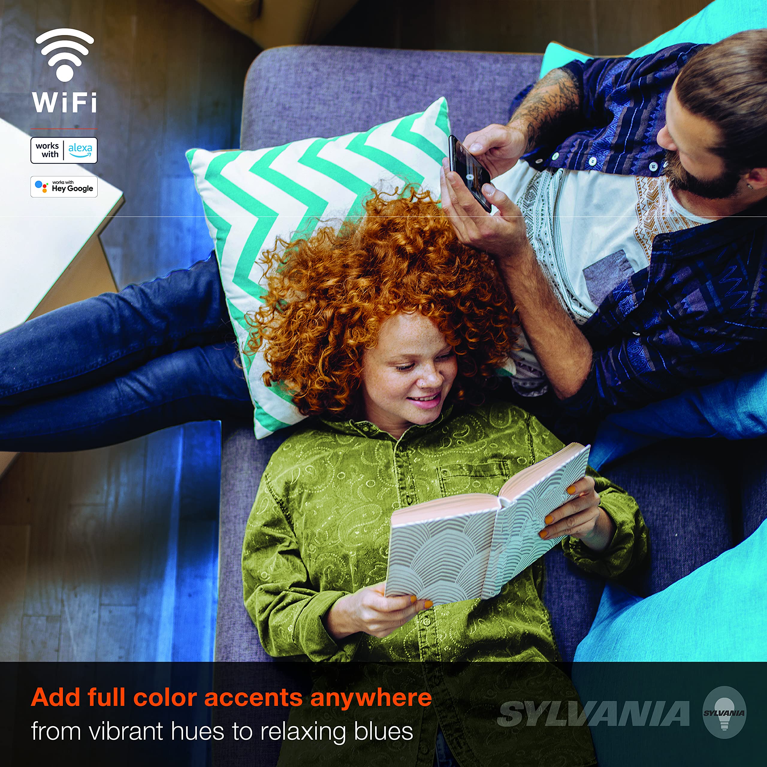 SYLVANIA Smart LED WiFi Full Color Light Strip, 6.5 ft, Dimmable, Compatible with Alexa and Google Home Only - 1 Pack (75704) - Image 5
