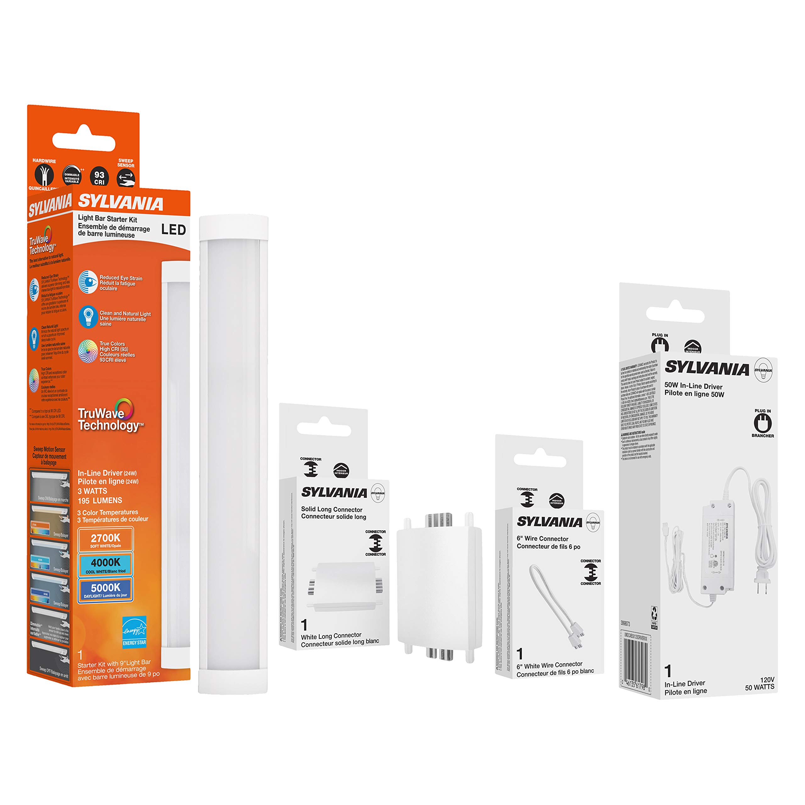 Sylvania TruWave Natural Series 3-Way Selectable 12" LED Under Cabinet Light Starter Kit, Soft / Cool / Daylight, Hardwire - 1 Pack - Image 7