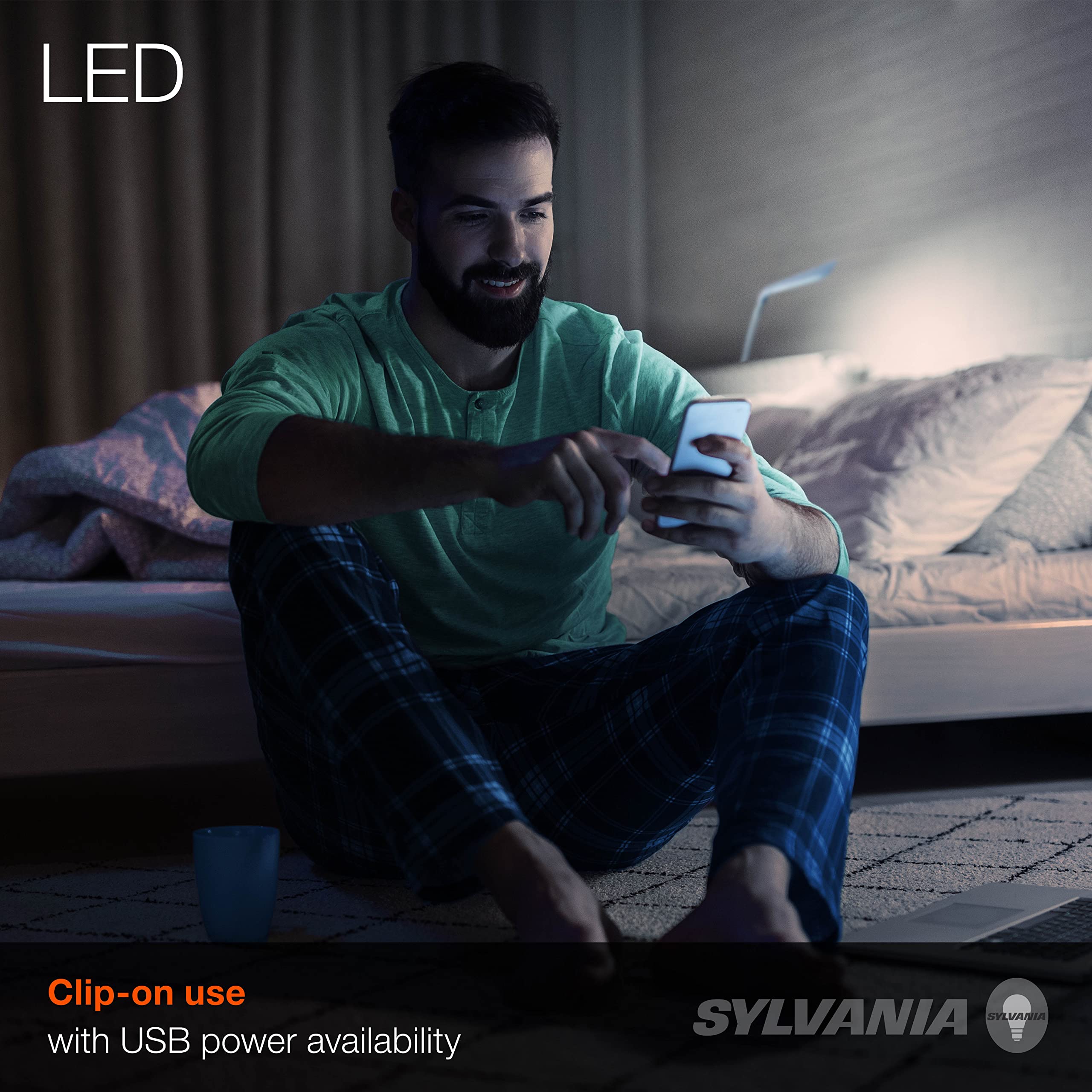 Sylvania USB-Powered Clip-On Portable LED Desk Lamp/Reading Light, Dimmable, Cool White, Tap Turn On/Off, Batteries Included - 1 Pack (64994) - Image 5