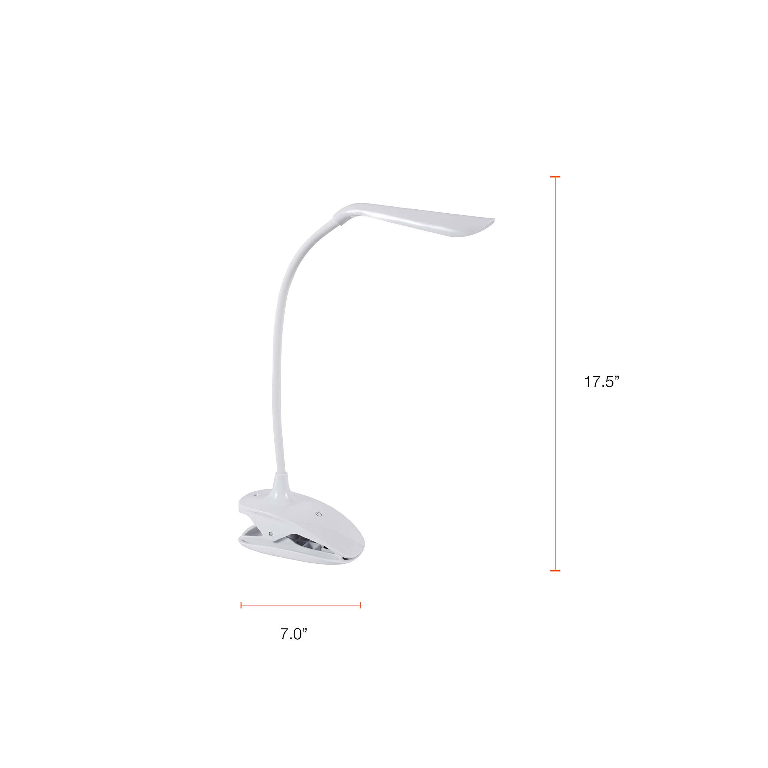 Sylvania USB-Powered Clip-On Portable LED Desk Lamp/Reading Light, Dimmable, Cool White, Tap Turn On/Off, Batteries Included - 1 Pack (64994) - Image 7