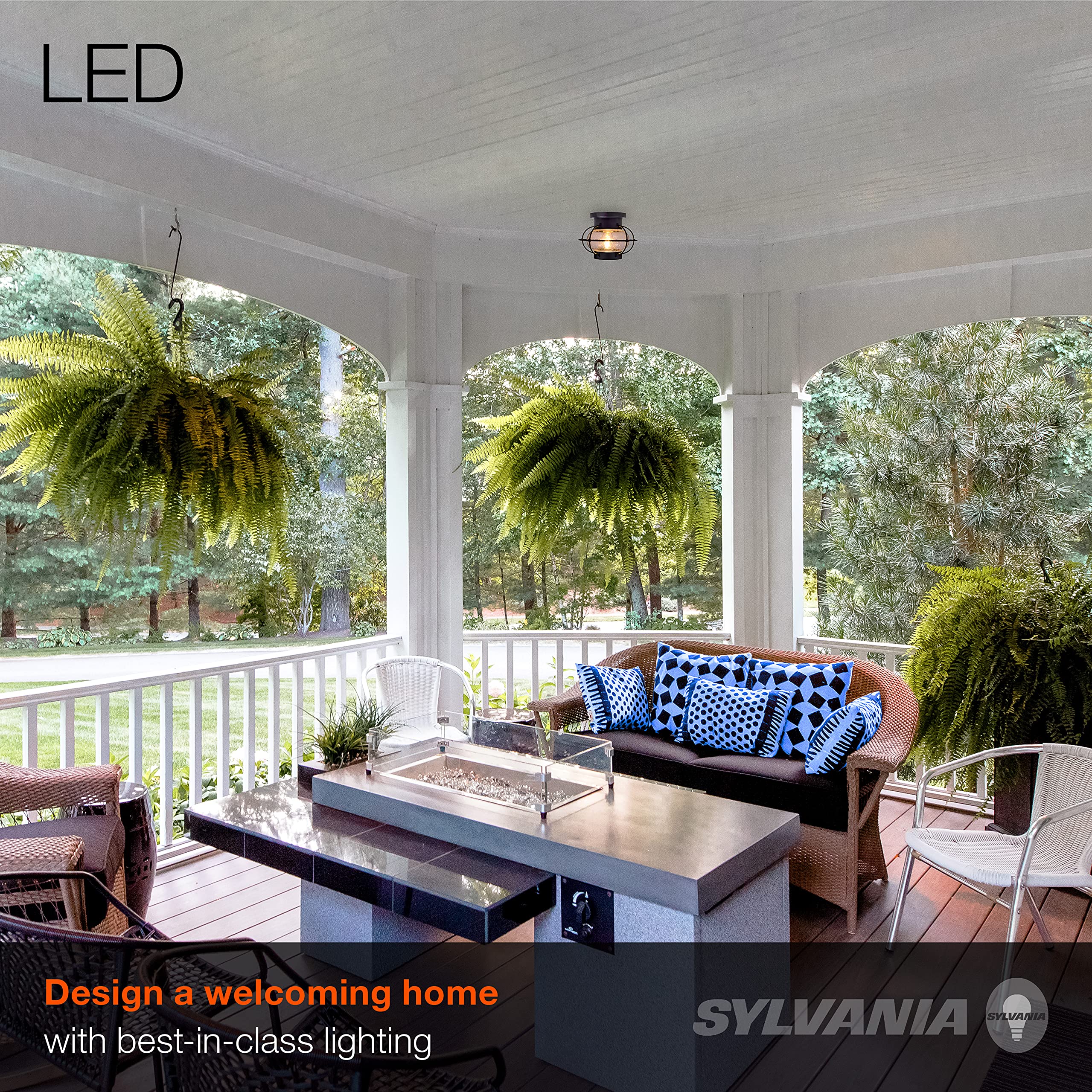 Sylvania Vintage Essex Cage Light Fixture, Semi-Flush Mount with 1 60W LED Dimmable Bulb Included, Dimmable (75515), Antique Black - Image 5