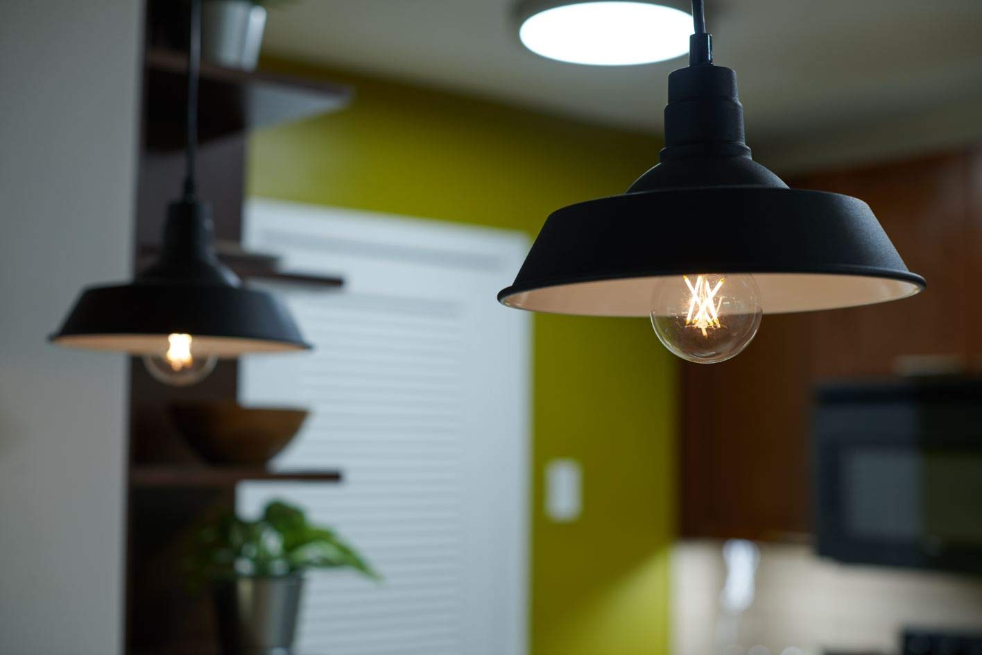 Sylvania Vintage Hudson Antique Pendant Light Fixture with 1 8.5W A19 LED Bulb Included, 800 Lumens, Antique Black, Dimmable (60053) - Image 3