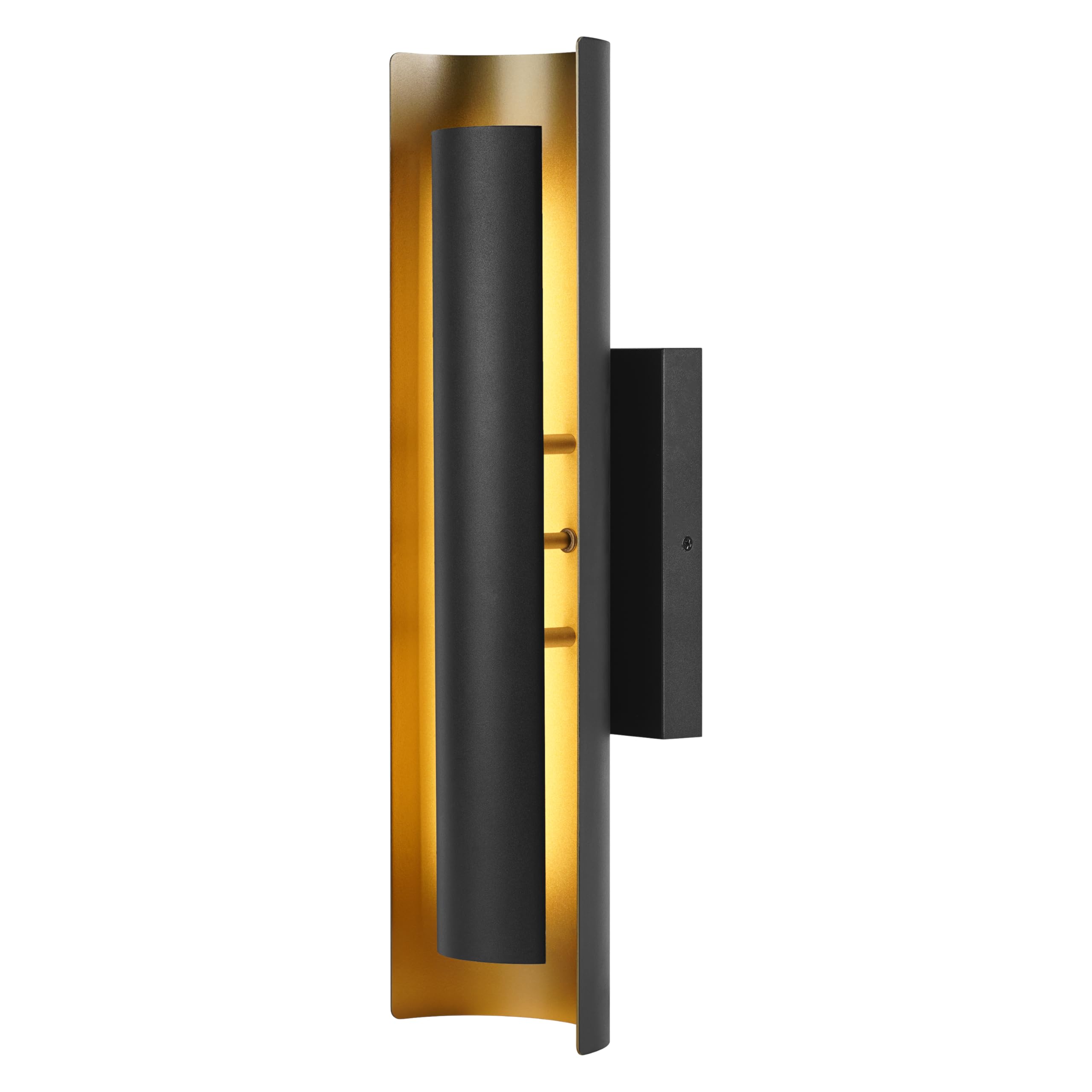 Sylvania Wall Mount Lantern LED Light Fixture, Indoor/Outdoor Use, Wet-Rated, with Integrated Dimmable LED, Black and Gold Finish, 3000K, Warm White - 1 Pack (67263) - Image 3