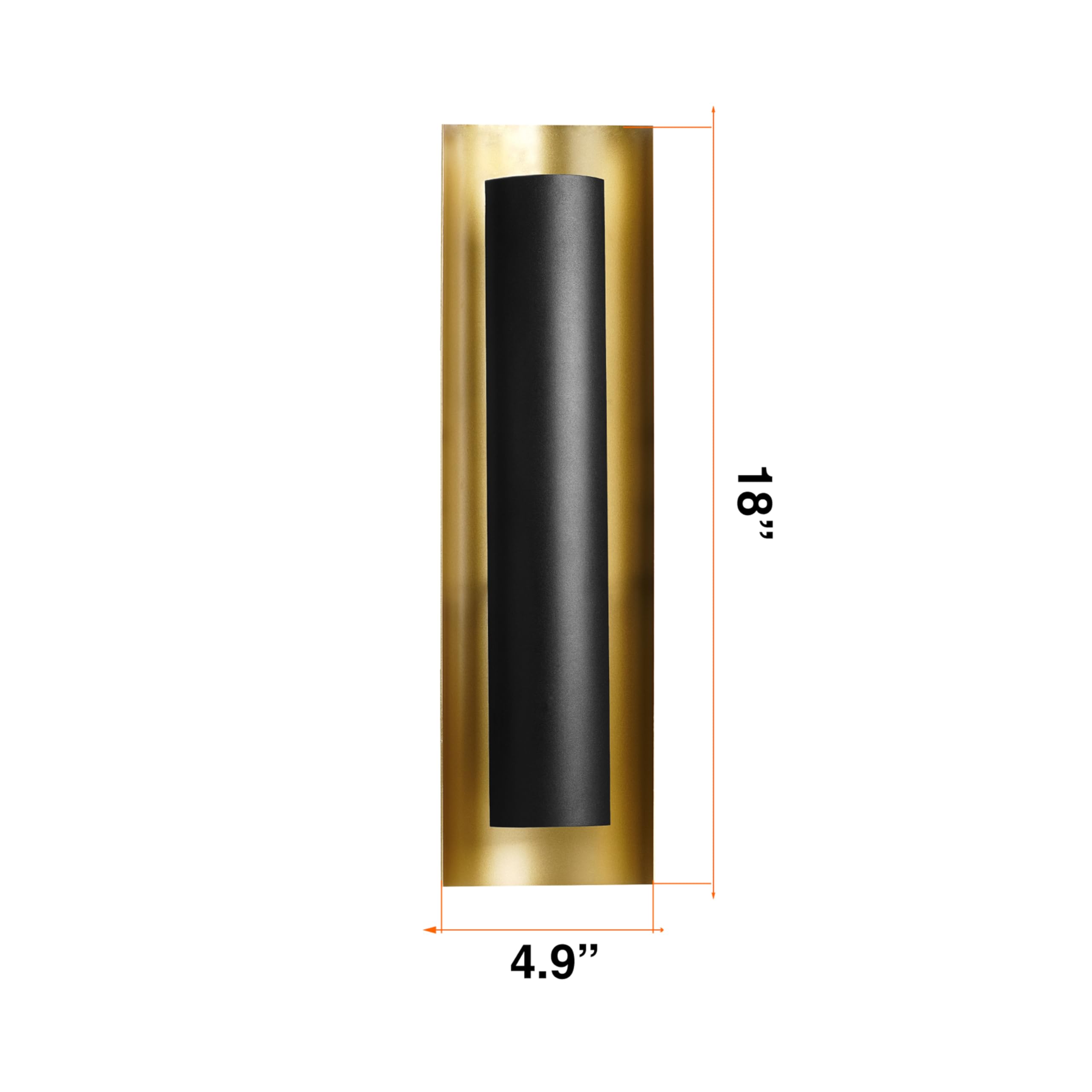 Sylvania Wall Mount Lantern LED Light Fixture, Indoor/Outdoor Use, Wet-Rated, with Integrated Dimmable LED, Black and Gold Finish, 3000K, Warm White - 1 Pack (67263) - Image 9