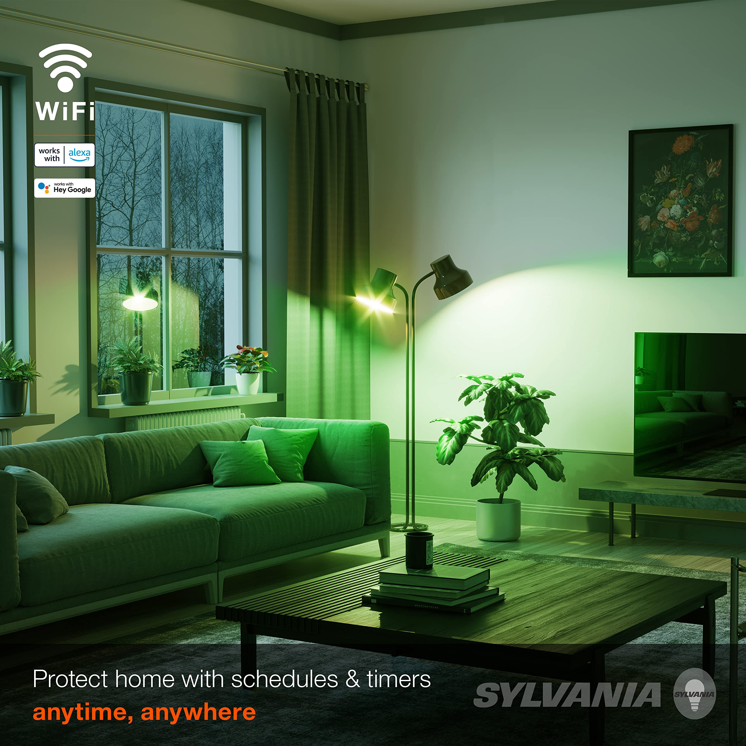 Sylvania WiFi LED Smart G25 RGBW Color and Amber Finish Filament Light Bulb, 7W Efficient, for Alexa/Google Assistant, 2000K, No Hub Required, Clear - 1 Pack (75808) - Image 7